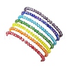 7Pcs 7 Colors Flower Natural Shell & Glass & Seed Beaded Stretch Bracelets Set BJEW-JB10182-5