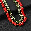 Brass Enamel Link Bracelets BJEW-K278-01B-G-3