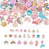 46Pcs 23 Styles Opaque & Transparent Resin Pendants RESI-TA0001-57-2