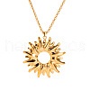 Vintage Stainless Steel Sunflower Pendant Necklaces for Women KZ0138-2-3