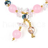 Natural Chalcedony and Glass Beads Charm Bracelets BJEW-T022-14E-3