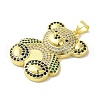 Brass Micro Pave Cubic Zirconia Pendants KK-Z042-30G-01-2