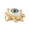 Brass Micro Pave Clear Cubic Zirconia Pendants ZIRC-E006-04G-05-3
