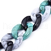 Three Tone Handmade Acrylic Curb Chain Sets AJEW-JB00601-6