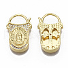 Brass Micro Pave Clear Cubic Zirconia Pendants ZIRC-R110-007-NF-2
