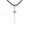 Alloy Sword Pendant Necklace with Waxed Cords NJEW-JN04473-1