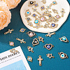 40Pcs 20 Styles Evil Eye Zinc Alloy Enamel Connector Charms ENAM-TA0001-37-5