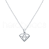 S925 Sterling Silver Geometric Diamond Shape Necklaces for Women Daily Wear DY7121-2-1