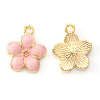 Light Gold Plated Alloy Enamel Pendants X-ENAM-R136-17C-3