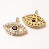 Eye Brass Micro Pave Cubic Zirconia Charms ZIRC-D076-G-1