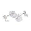 Anti-Tarnish Rhodium Plated Cross 999 Fine Silver Stud Earrings for Women EJEW-S215-23P-3