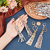 HOBBIESAY 10Pcs 5 Colors PU Imitation Leather Tassels Keychain KEYC-HY0001-17-3