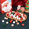 140Pcs 7 Styles Painted Natural Wood European Beads WOOD-TA0001-65-8