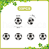 Unicraftale 30Pcs Large Hole FootBall/Soccer Ball Alloy Enamel European Beads MPDL-UN0001-01-3
