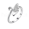 Alloy Swan Open Cuff Ring SENE-PW0017-14-1