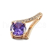 Brass Micro Pave Cubic Zirconia Pendants KK-E795-22KCG-02-2