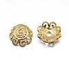 Real 18K Gold Plated 4-Petal 925 Sterling Silver Bead Caps STER-M100-13-1