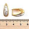 Two Tone Brass Micro Pave Clear Cubic Zirconia Hoop Earrings EJEW-U055-25A-GS-3