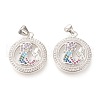 Brass Micro Pave Clear Cubic Zirconia Pendants ZIRC-L096-27P-1