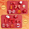 Chinese New Year Bowknot Flower Cloth Alligator Hair Clips Set OHAR-WH0021-31B-4