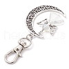 Angel Glass & Hollow Moon Alloy Pendant Decorations HJEW-JM02777-4