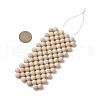 Rectangle Wood Beaded Pendant Decorations HJEW-JM02409-3