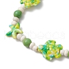 Starfish & Turtle Synthetic Turquoise Dyed Beads Stretch Bracelets for Women BJEW-JB11920-02-3