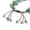 Electroplated Natural Green Aventurine Chip Bead Braided Bead Bracelets for Women BJEW-TA00610-04-4