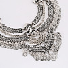 Alloy Coin Tassel Bib Necklaces & Dangle Earrings Sets FS-WG2BAC6-01-2