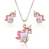 Unicorn Alloy Enamel Pendant Necklaces & Stud Earrings Sets FS-WGDFD22-01-3