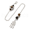 Round Natural Tiger Eye Dowsing Pendulums G-M447-07P-07-1