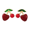 Cherry Brass ABS Plastic Pearl Stud Earrings EJEW-U062-04A-G-4