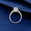 Rhodium Plated 925 Sterling Silver Micro Pave Cubic Zirconia Finger Rings WG38657-07-4