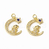 Brass Micro Pave Cubic Zirconia Pendants KK-E068-VB008-2