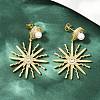 Sun Brass Micro Pave Clear Cubic Zirconia Dangle Stud Earrings  EJEW-S275-03G-2