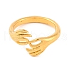Ion Plating(IP) 304 Stainless Steel Hand Finger Rings for Women RJEW-S414-52B-G-2