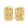 Rectangle Brass Micro Pave Cubic Zirconia Stud Earrings EJEW-R025-21G-4