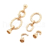 Brass Micro Pave Clear Cubic Zirconia Fold Over Clasps KK-B125-10G-2