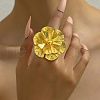 Luxurious Iron Hollow Flower Wedding Cuff Ring for Bride VO5692-2