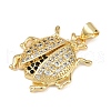 Brass Micro Pave Cubic Zirconia Pendants KK-A260-07B-G-2