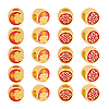   30Pcs 2 Styles Flat Round Alloy Enamel European Beads FIND-PH0022-97-7