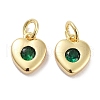 Brass Micro Pave Cubic Zirconia Charms KK-C051-07G-04-1