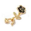 Brass Micro Pave Cubic Zirconia Fold Over Clasps KK-B098-05G-01-2