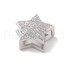 Rack Plating Brass Clear Cubic Zirconia Beads KK-S380-23P-2
