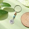 Natural Lapis Lazuli Green Aventurine Tiger Eye Red Jasper Lepidolite Howlite Red Aventurine & Alloy Keychain KEYC-JKC00813-01-2