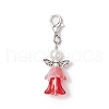 Angel Transparent Glass & ABS Plastic Imitation Pearl Pendant Decorations HJEW-JM03294-4