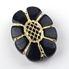 Flower Plating Acrylic Beads PACR-Q102-36B-1