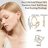 Beebeecraft 20Pcs 304 Stainless Steel Ring Stud Earring Findings STAS-BBC0004-70A-G-2