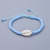 Handmade Polymer Clay Heishi Beads Braided Bracelets BJEW-JB04318-04-1
