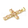 Rack Plating Brass Micro Pave Cubic Zirconia Pendants KK-P272-09G-2